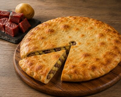 Осетинский пирог с рубленным мясом и картошкой